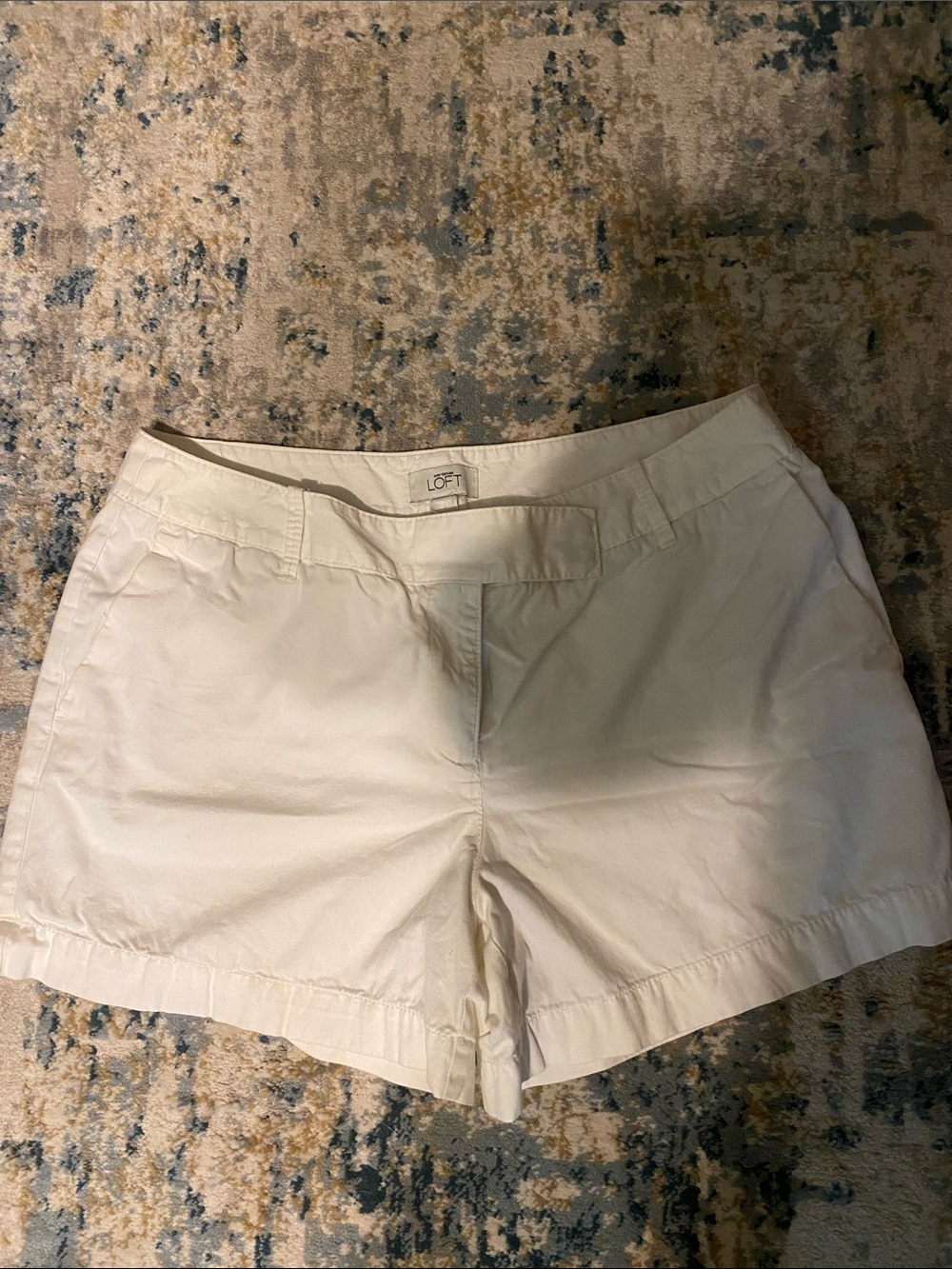 LOFT white Cotton Bermuda Shorts